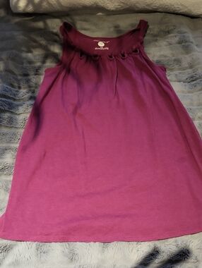 Sleeveless Magenta Cotton Tank Top